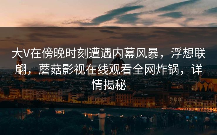 大V在傍晚时刻遭遇内幕风暴，浮想联翩，蘑菇影视在线观看全网炸锅，详情揭秘