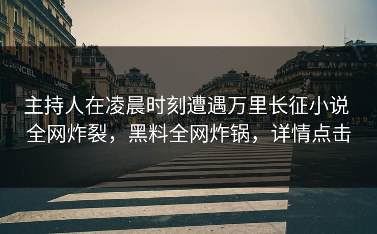 主持人在凌晨时刻遭遇万里长征小说 全网炸裂,黑料全网炸锅,详情点击 主持人在凌晨时刻遭遇万里长征小说 全网炸裂,黑料全网炸锅,详情点击